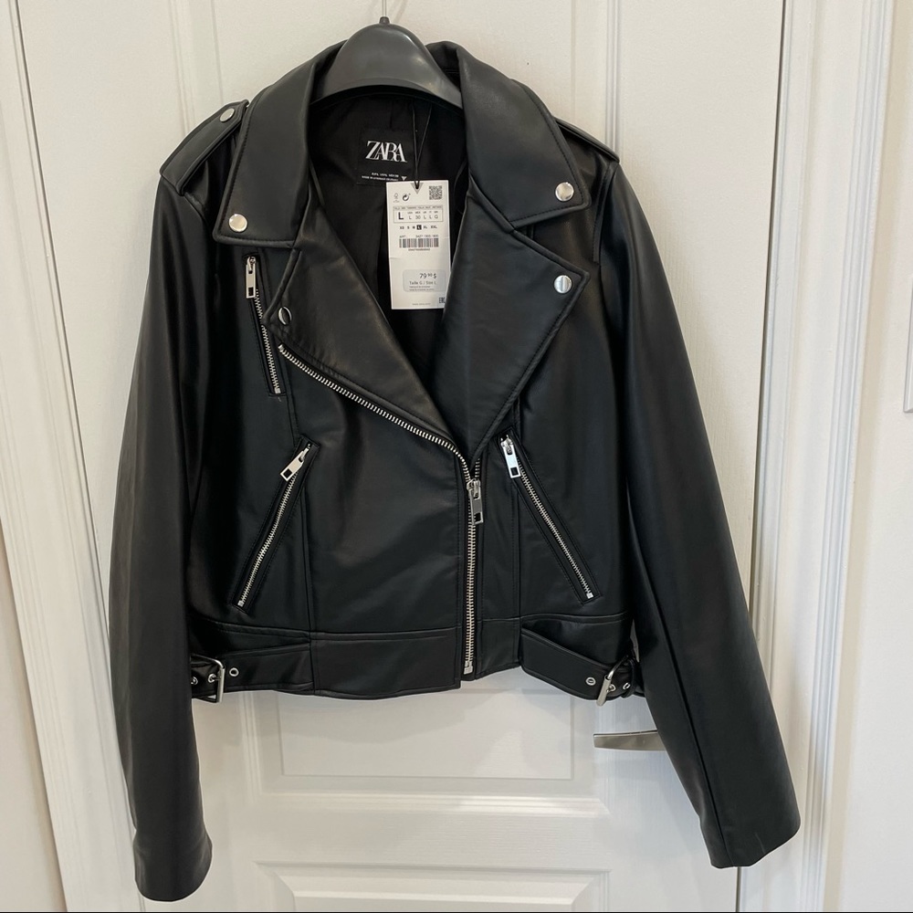 BNWT Zara Faux Leather Moto Leather Jacket